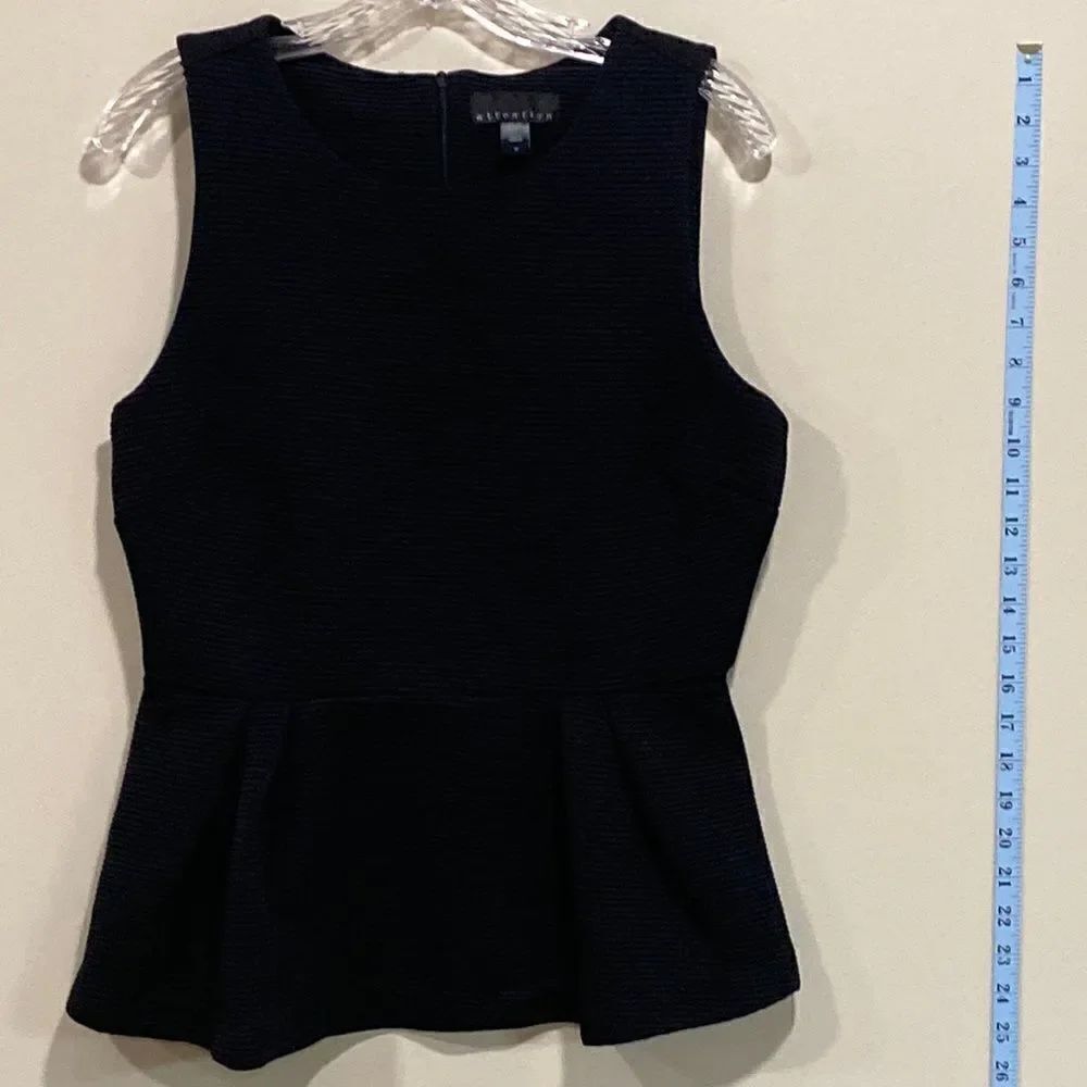 Cute Black Sleeveless Dress Top By Attention. Size Medium.